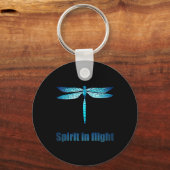 Blauwe libel in vluchtillustratie sleutelhanger (Voorkant)