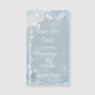 Blauwe libel kleine witte bloemen bruiloft