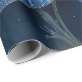 Blauwe Libel met Gouden Vleugels Decoupage Cadeaupapier (Rol Hoek)