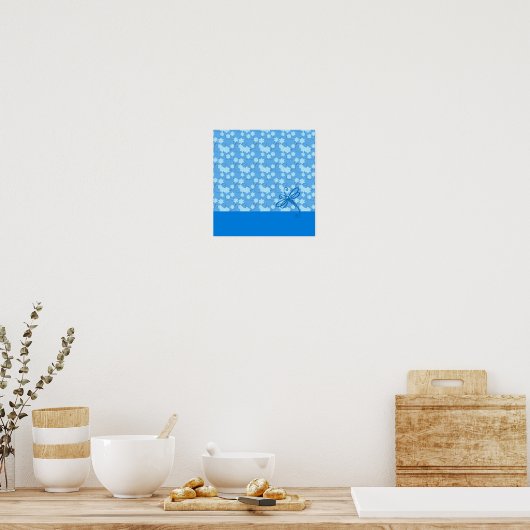 Blauwe Libel Poster (Keuken)