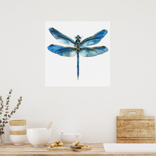 Blauwe libel poster (Keuken)