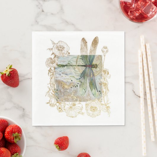 Blauwe libel servet (Insitu)