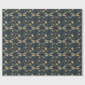 Blauwe libel vintage cadeaupapier (Vlak)
