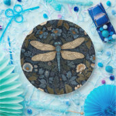 Blauwe libel vintage papieren bordje (Feest)