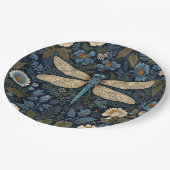 Blauwe libel vintage papieren bordje (Gekanteld)