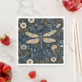 Blauwe libel vintage servet (Insitu)