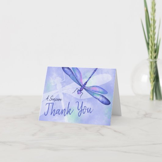 Blauwe Libelle Bedankkaart (Voorkant)