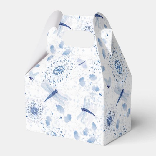 Blauwe Libelle Bloem Bedankdoosjes (Achterkant)