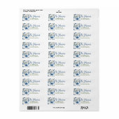 Blauwe Libelle Retouradreslabels Bloem Etiket (Full Sheet)