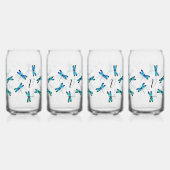blauwe libellen blikvorm glas (Achterkant)