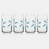 blauwe libellen blikvorm glas (Rechts)