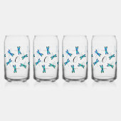 blauwe libellen blikvorm glas (Links)