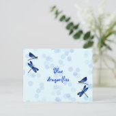 blauwe libellen briefkaart (Staand voorkant)