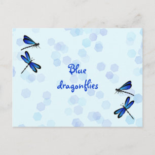 blauwe libellen briefkaart