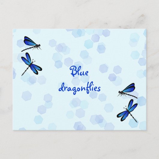 blauwe libellen briefkaart (Voorkant)