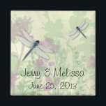 Blauwe libellen bruiloft gunst magneet<br><div class="desc">Deze Blue Dragonflies Wedding Favor Magnet heeft libellen op een digitale gelaagde achtergrond. Geweldig voor zomerbruiloften of libellen thema bruiloften.</div>