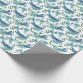 Blauwe libellen en bladeren Gift Wrap Cadeaupapier (Hoek)