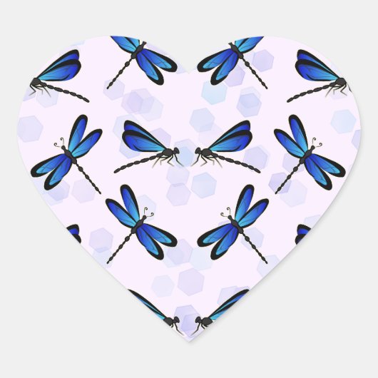 blauwe libellen hart sticker (Voorkant)