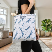 Blauwe Libellen Monogram Tote Bag