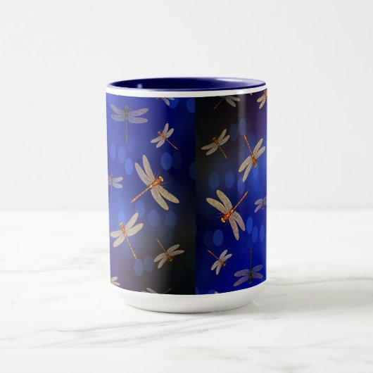 Blauwe libellen Patroon, koffie-Mok Mok (Midden)