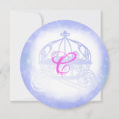 Blauwe libellen, Roze Quinceañera Uitnodiging (Achterkant)