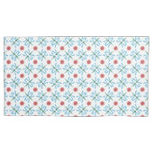 Blauwe libellen, roze waterlelies op wit kussensloop (Voorkant-Links)