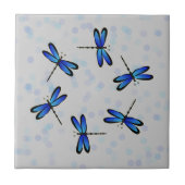 blauwe libellen tegeltje (Voorkant)