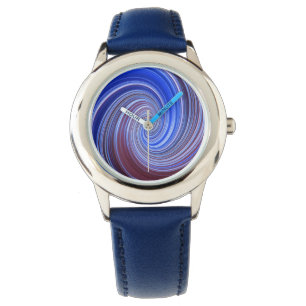Blauwe Lichte Verf Swirl horloge