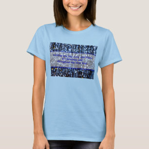 Blauwe Lichten Abstracte Tekst T-Shirt