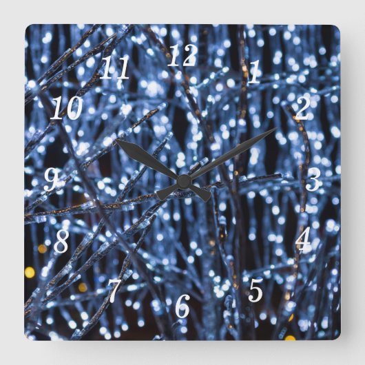 Blauwe Lichten Abstracte Wandklok (Voorkant)
