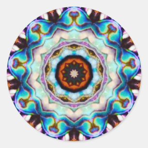 Blauwe Lichten van de Paua Shell Fractal Ronde Sticker
