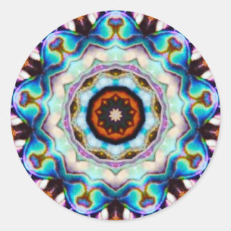Blauwe Lichten van de Paua Shell Fractal Ronde Sticker