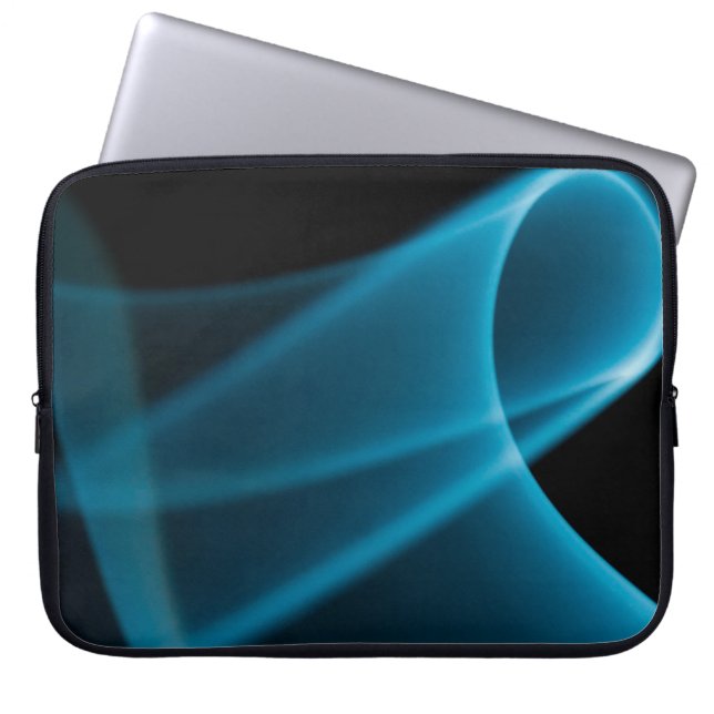 Blauwe lichtstraal laptop sleeve (Voorkant)
