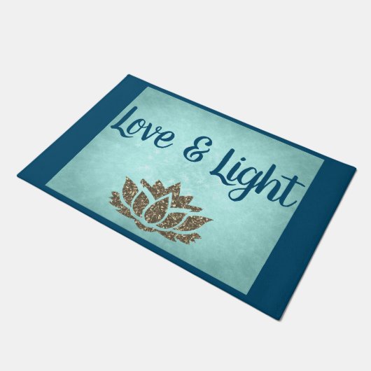 Blauwe liefde en licht deurmat (Schuin)