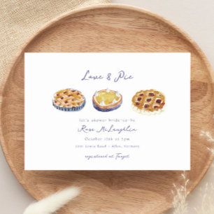 Blauwe Liefde en Taart Hand geschilderd Vrijgezell Kaart