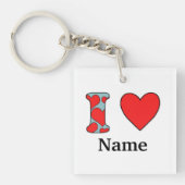 Blauwe liefde gestompt sleutelhanger (voorkant)