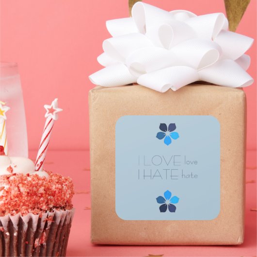 Blauwe liefde haat stickers (Feest)