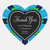 Blauwe liefde Hartelijk dank Hart Sticker (Voorkant)