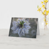 Blauwe Liefde in het Myst Wenskaart Kaart (Gele Bloem)