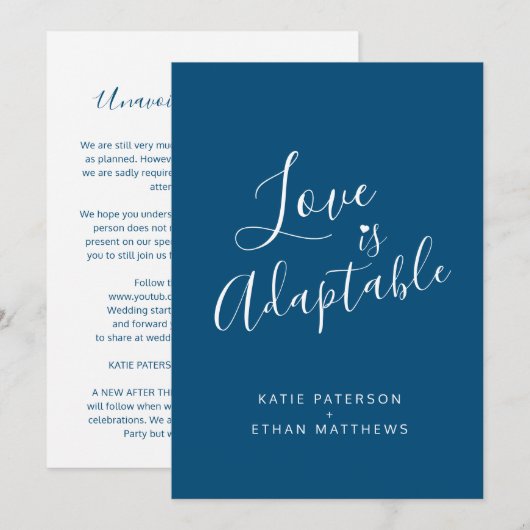 Blauwe liefde is een aanpasbare, streaming bruilof aankondiging (Voorkant / Achterkant)