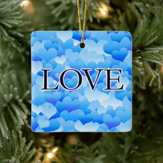 Blauwe liefde keramisch ornament (Boom)