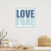 Blauwe liefde poster (Keuken)