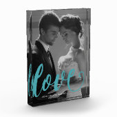 Blauwe liefde typografie Foto en naam Photo Block (Links)