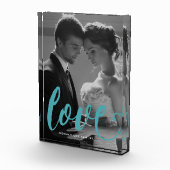 Blauwe liefde typografie Foto en naam Photo Block (Rechts)
