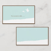 Blauwe liefde vogel bruiloft plaats kaart plaatskaartje (Voorkant / Achterkant)