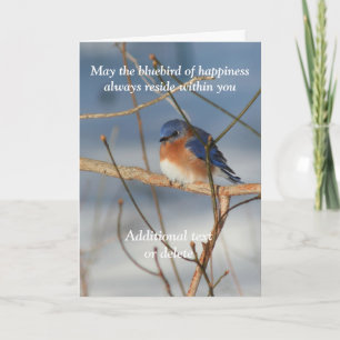 Blauwe Liefdesbode van Geluk Persoonlijk Inspirere Kaart