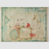 Blauwe Liefdesbrief  Ephemera No4 Tissuepapier (Voorkant)