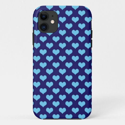Blauwe liefdesharten Case-Mate iPhone case (Achterkant)