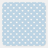 Blauwe liefdesharten vierkante sticker (Voorkant)