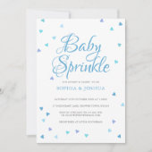 Blauwe Liefdeshartjes Koppel Baby Jongen Strooifee Kaart (Voorkant)